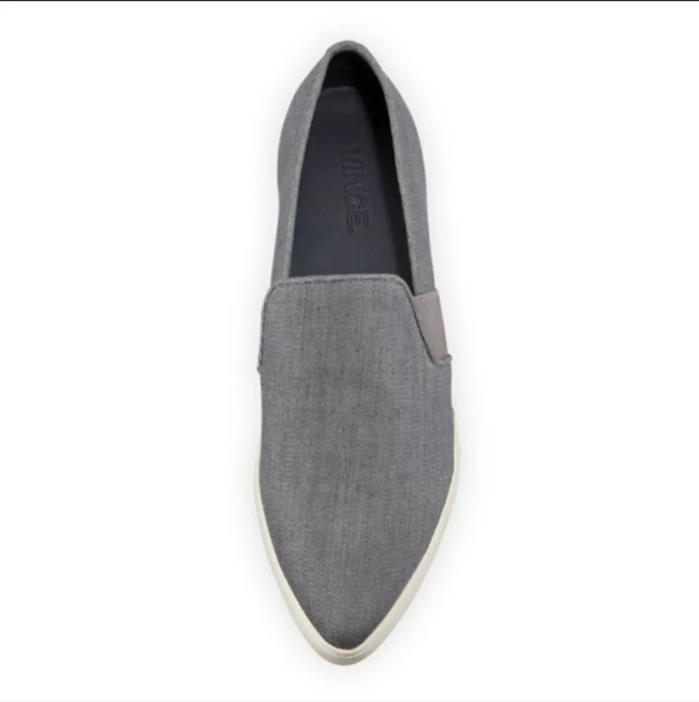 Vince Pierce Denim Pointed Toe Slip On Sne…